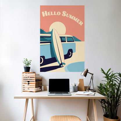 HELLO SUMMER Peel and Stick Vertical Poster