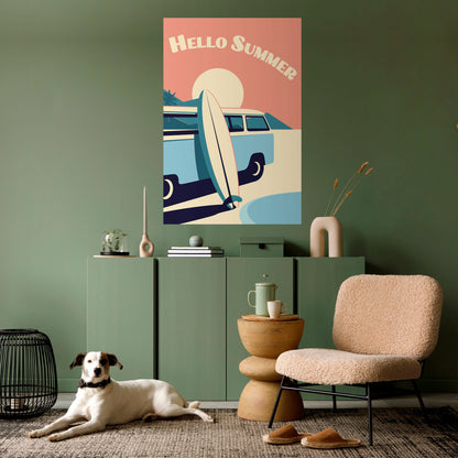 HELLO SUMMER Peel and Stick Vertical Poster