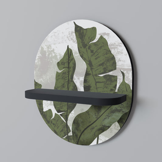 LEAF ECHO Oval konsthylla i svart finish