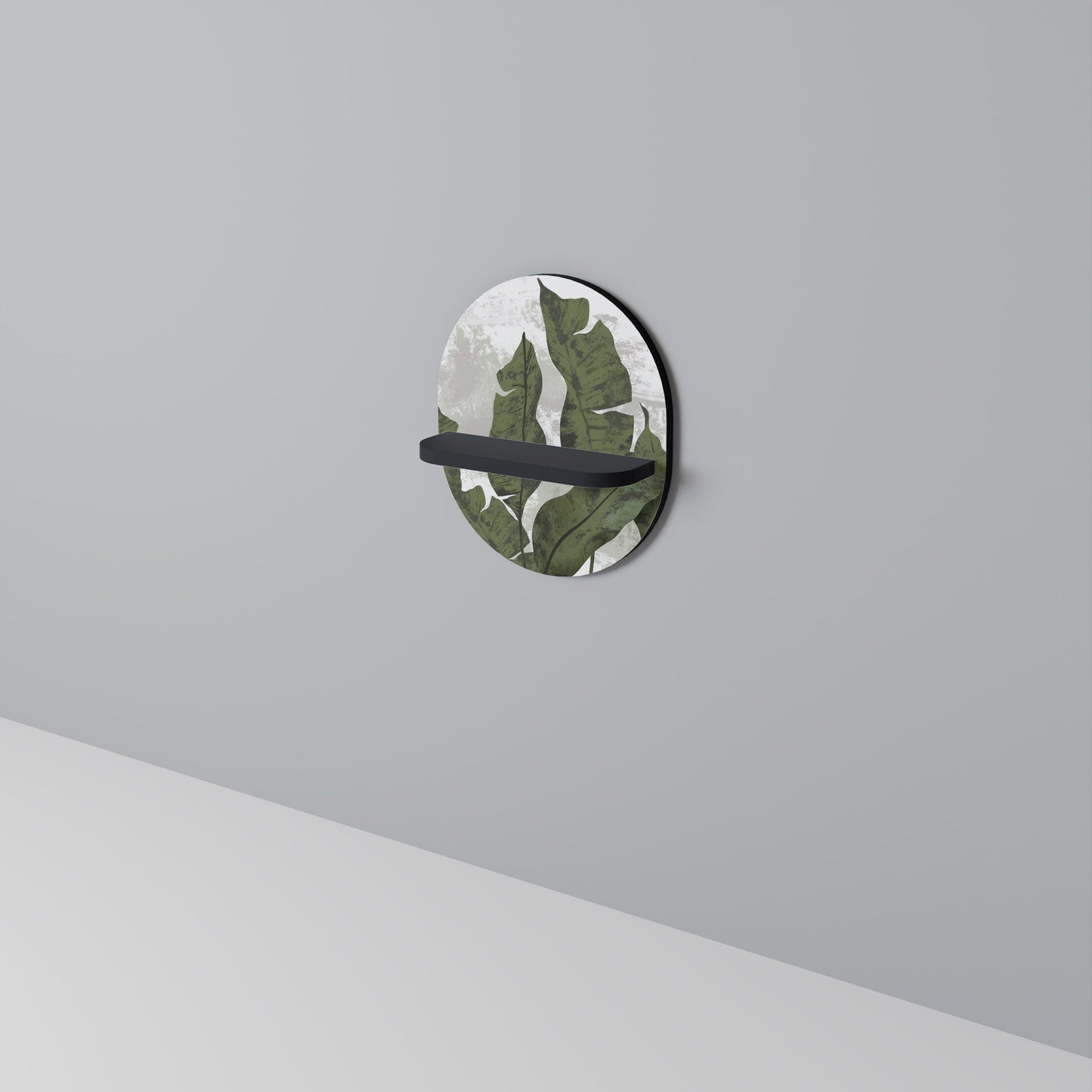 LEAF ECHO Oval konsthylla i svart finish