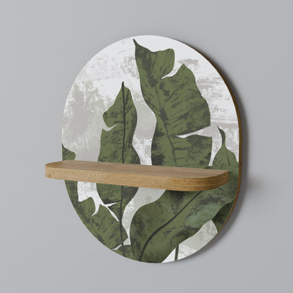 LEAF ECHO Oval Art Shelf In Oak Effect