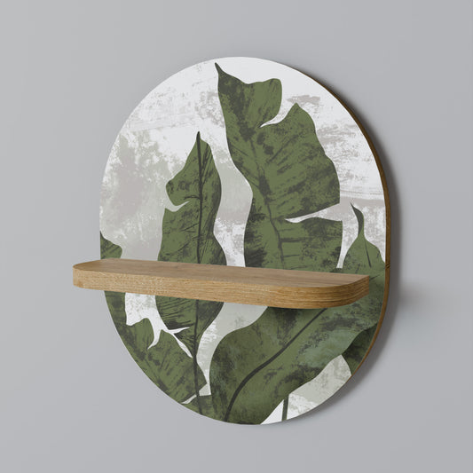 LEAF ECHO Oval konsthylla i ekeffekt