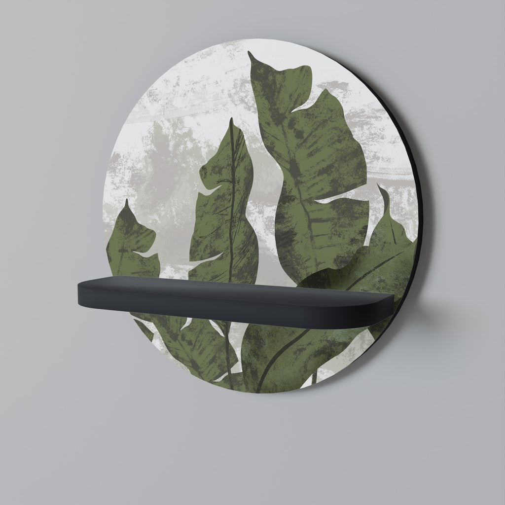 LEAF ECHO Rund konsthylla i svart finish