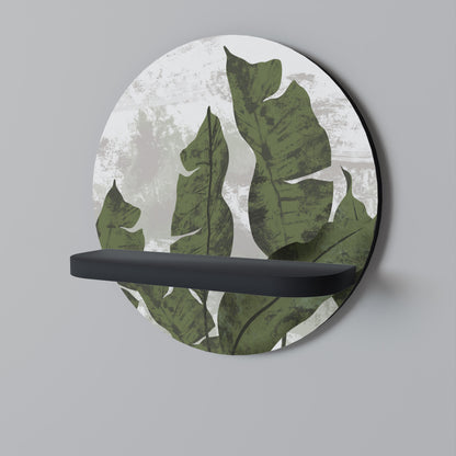 LEAF ECHO Rund konsthylla i svart finish