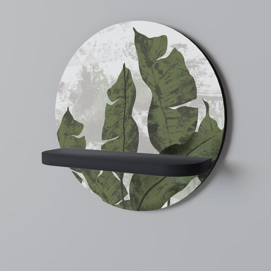 LEAF ECHO Rund konsthylla i svart finish
