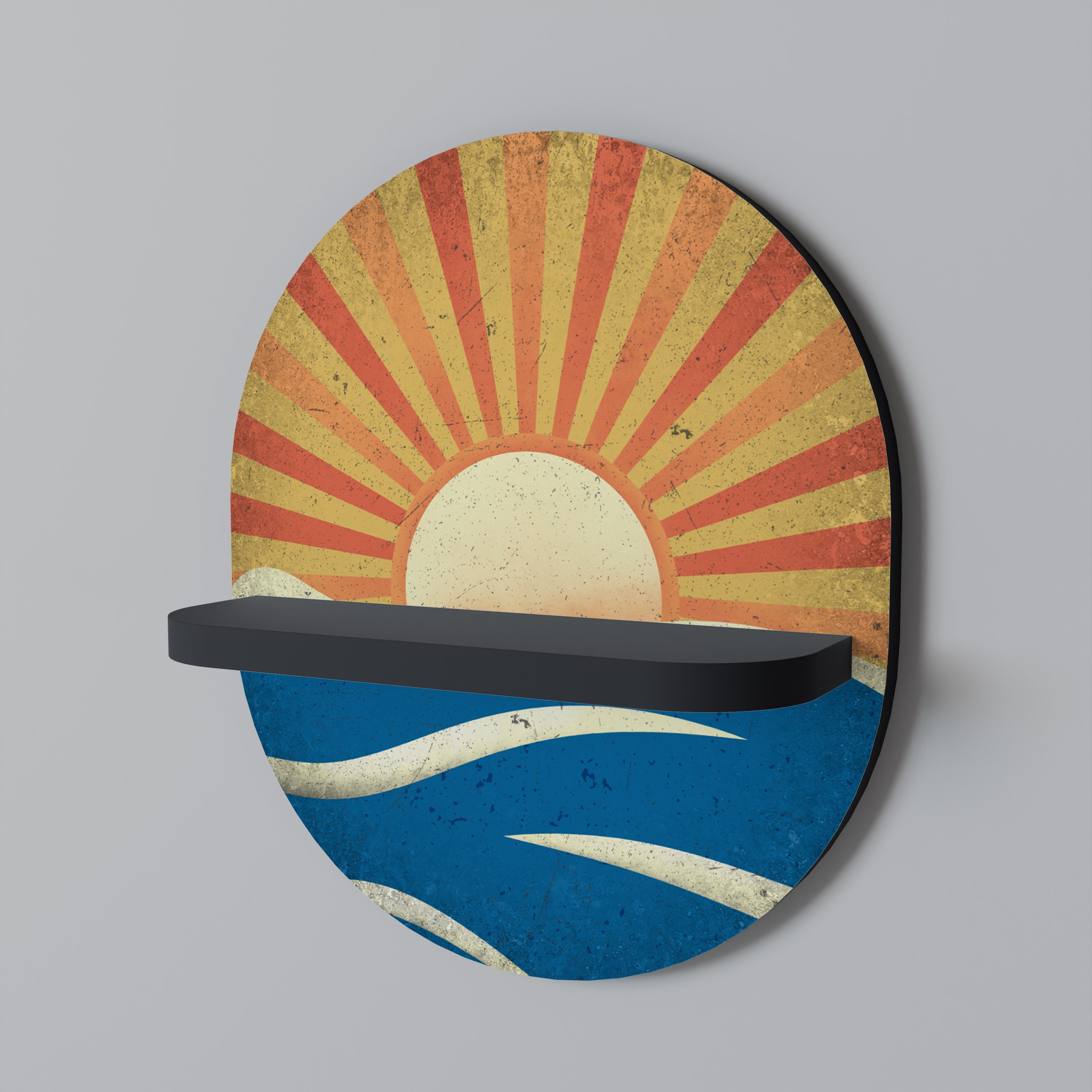 SUNNY SLIDE Oval konsthylla i svart finish