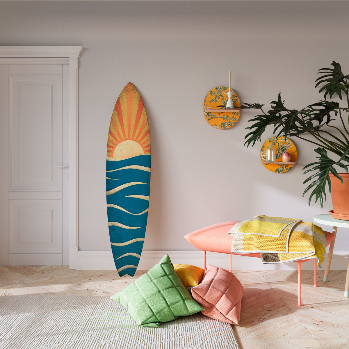 SUNNY SLIDE Dekorativ Surfbräda
