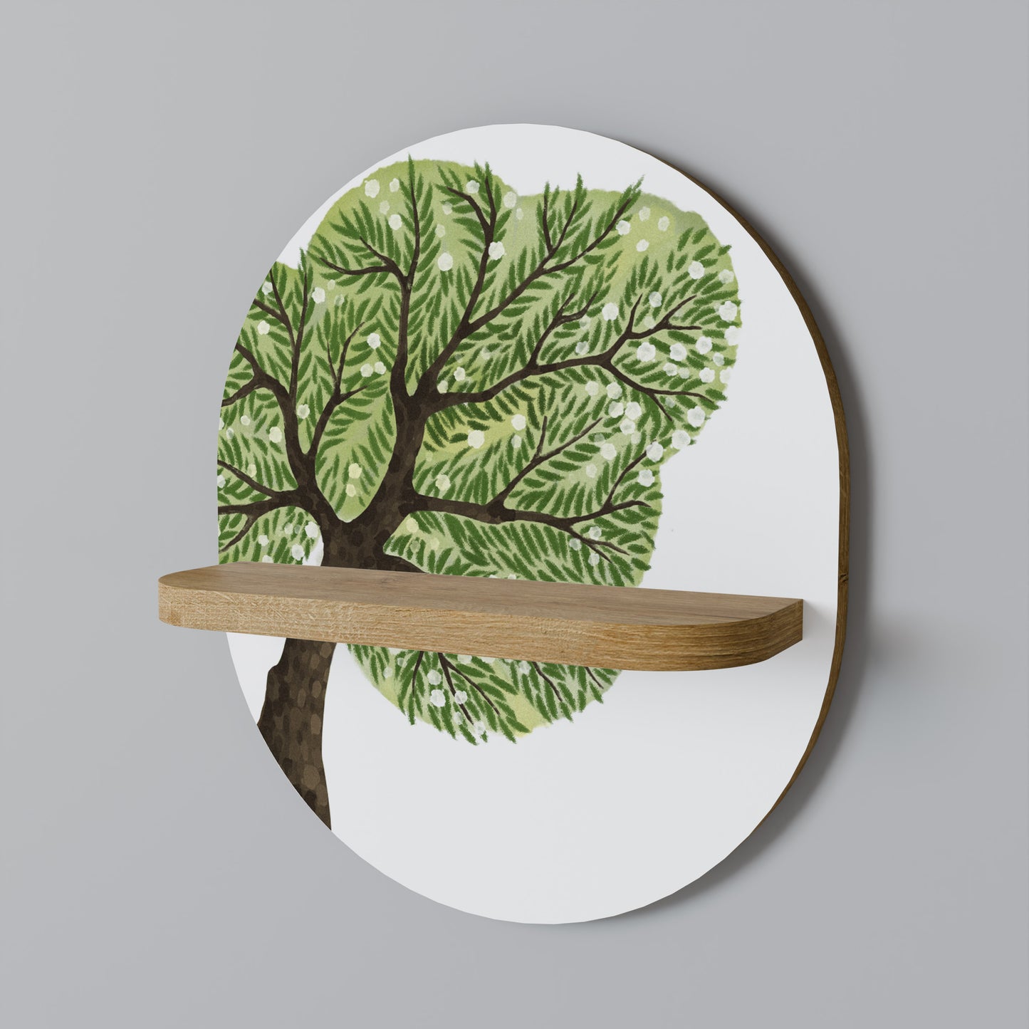 WILDERNESS DASH Oval Art Shelf In Oak Effect