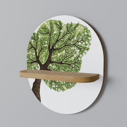 WILDERNESS DASH Oval Art Shelf In Oak Effect