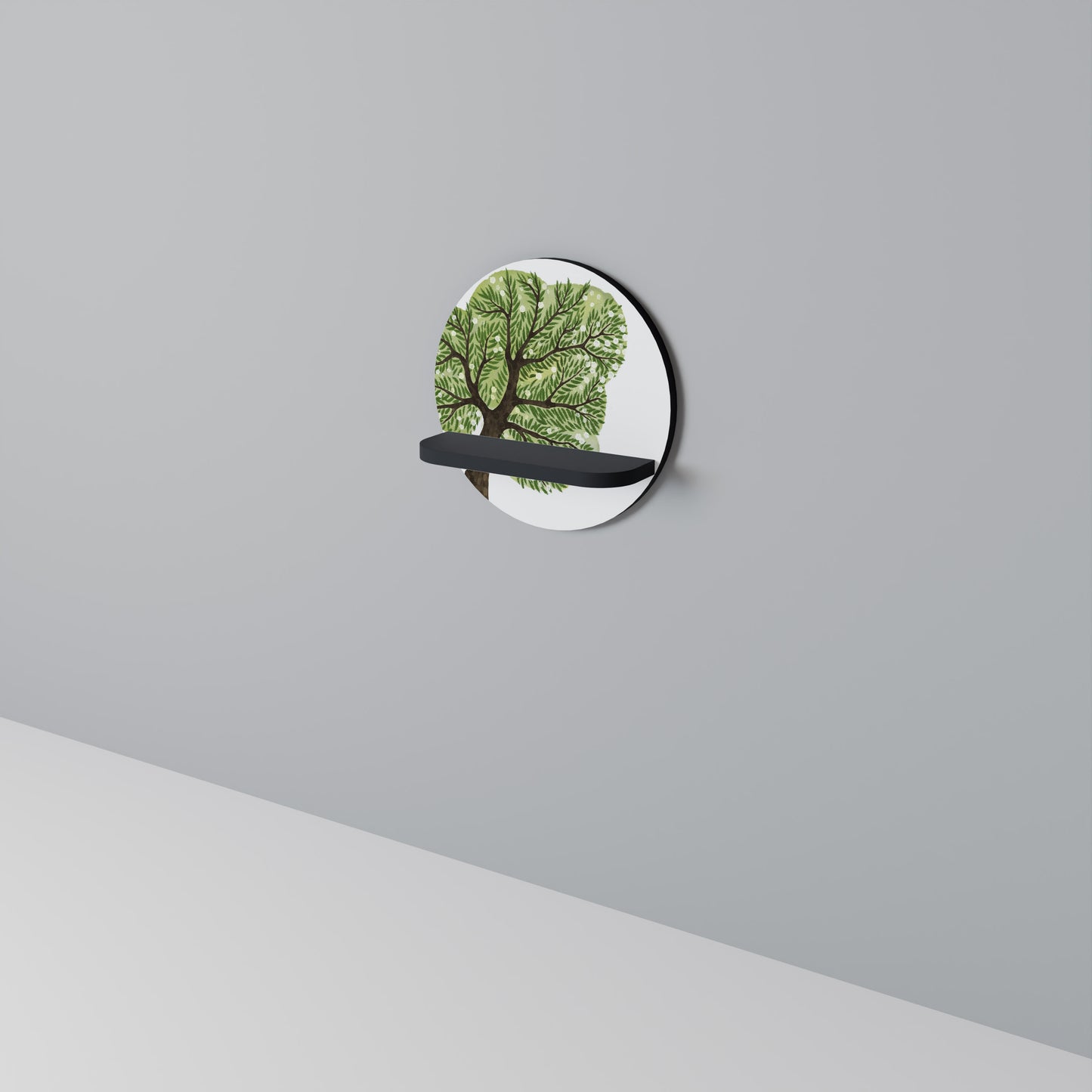 WILDERNESS DASH Rund konsthylla i svart finish