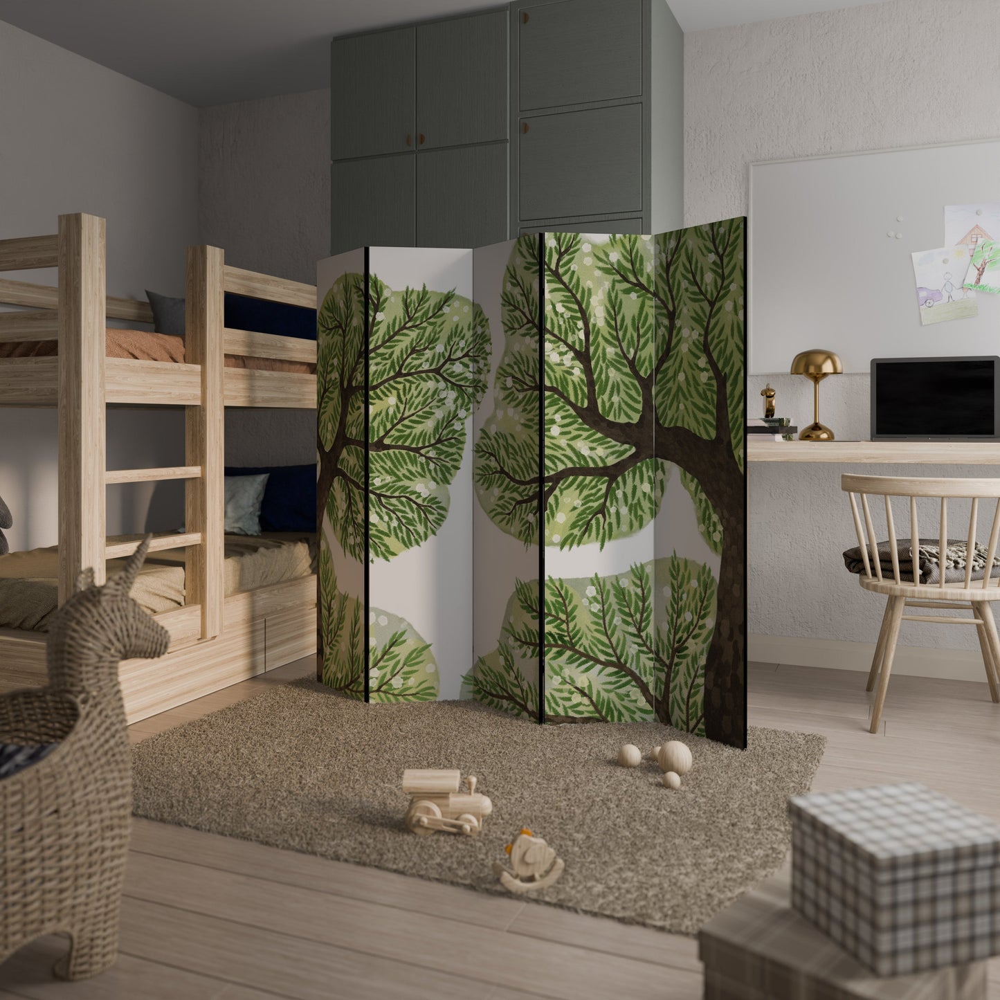 WILDERNESS DASH Dekorativ rumsavdelare med 5 paneler