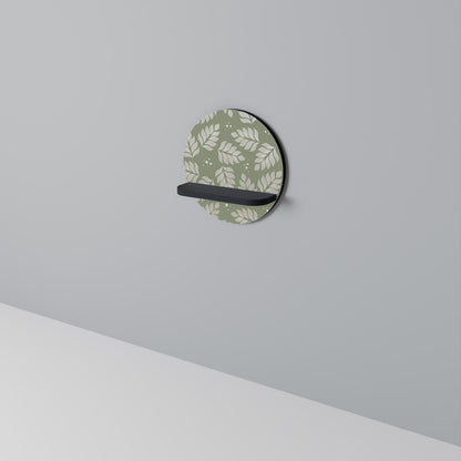 LÖV PÅ GRÖN rund konsthylla i svart finish
