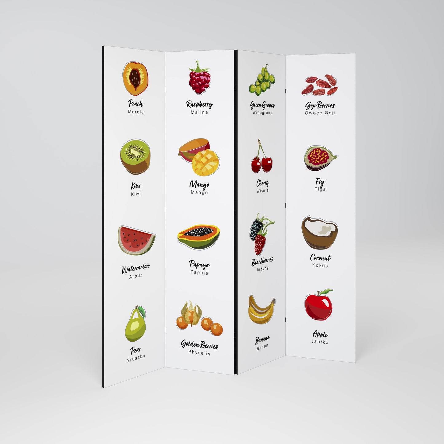 FRUIT LESSON Rumsavdelare 4 paneler