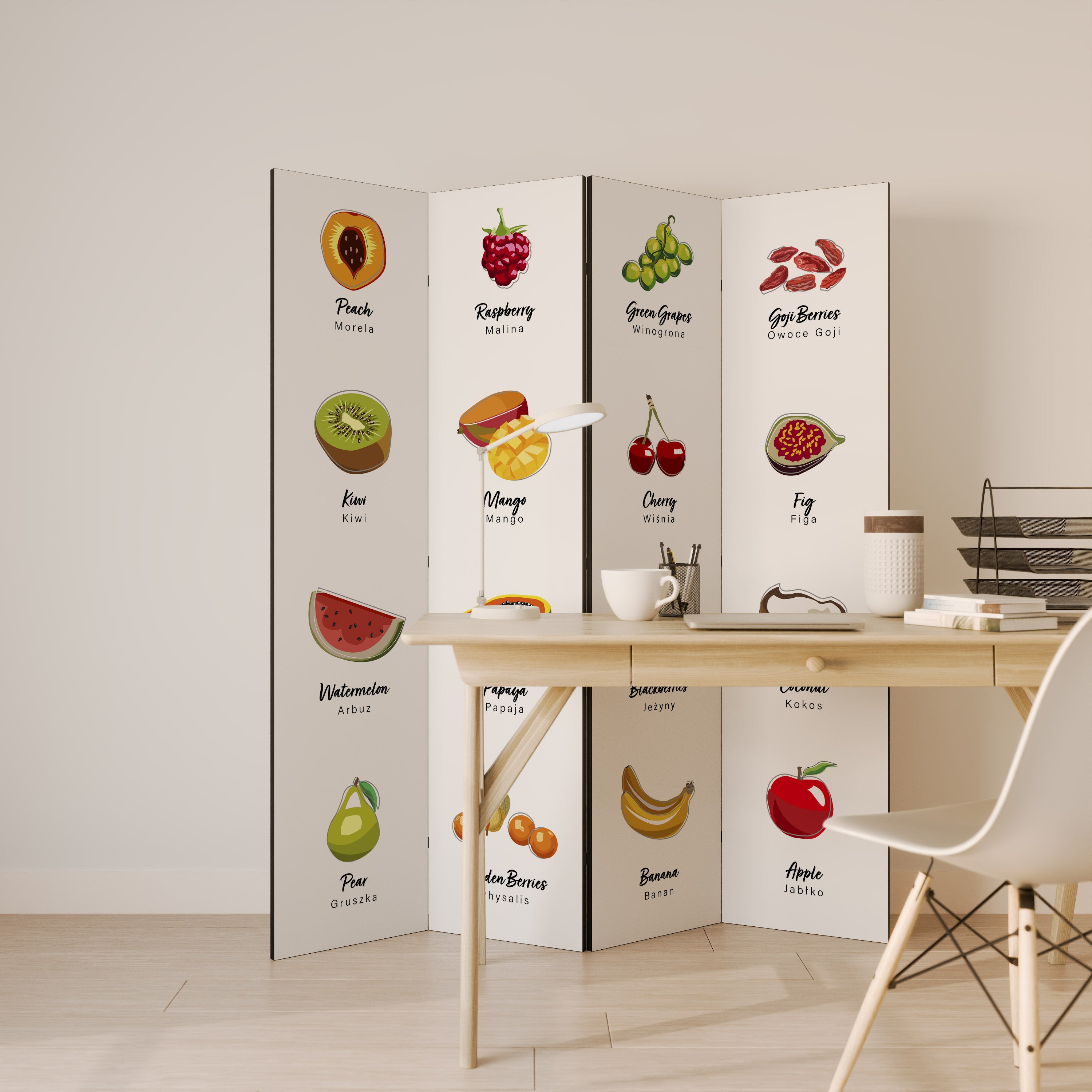 FRUIT LESSON Rumsavdelare 4 paneler