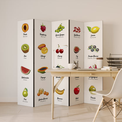 FRUIT LESSON Dekorativ rumsavdelare – 5 paneler
