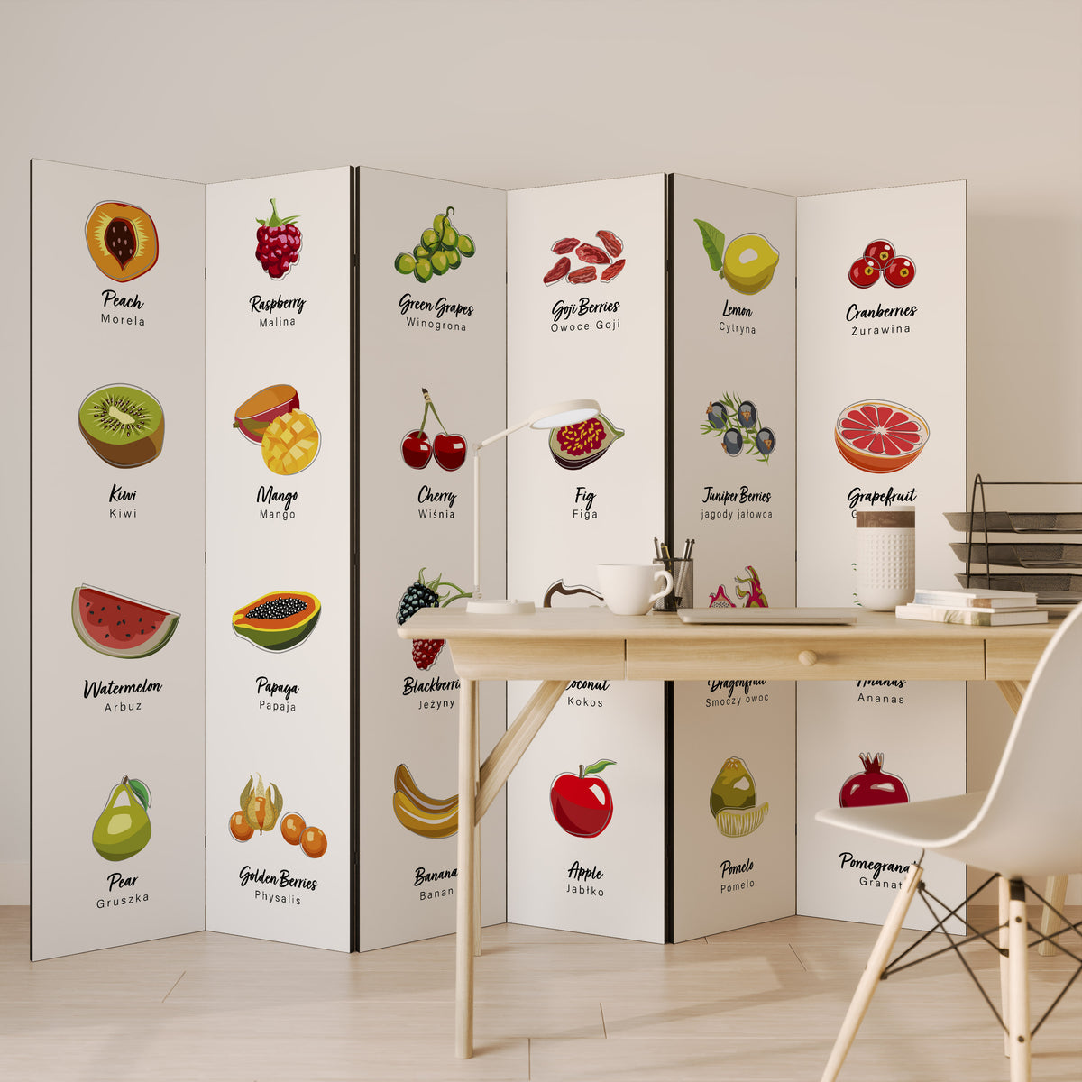 FRUIT LESSON Rumsavdelare 6 paneler