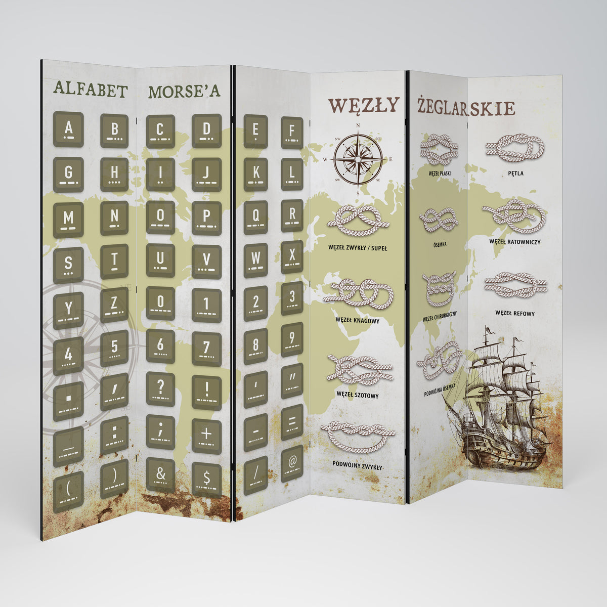 MORSE AND KNOTS Rumsavdelare 6 paneler