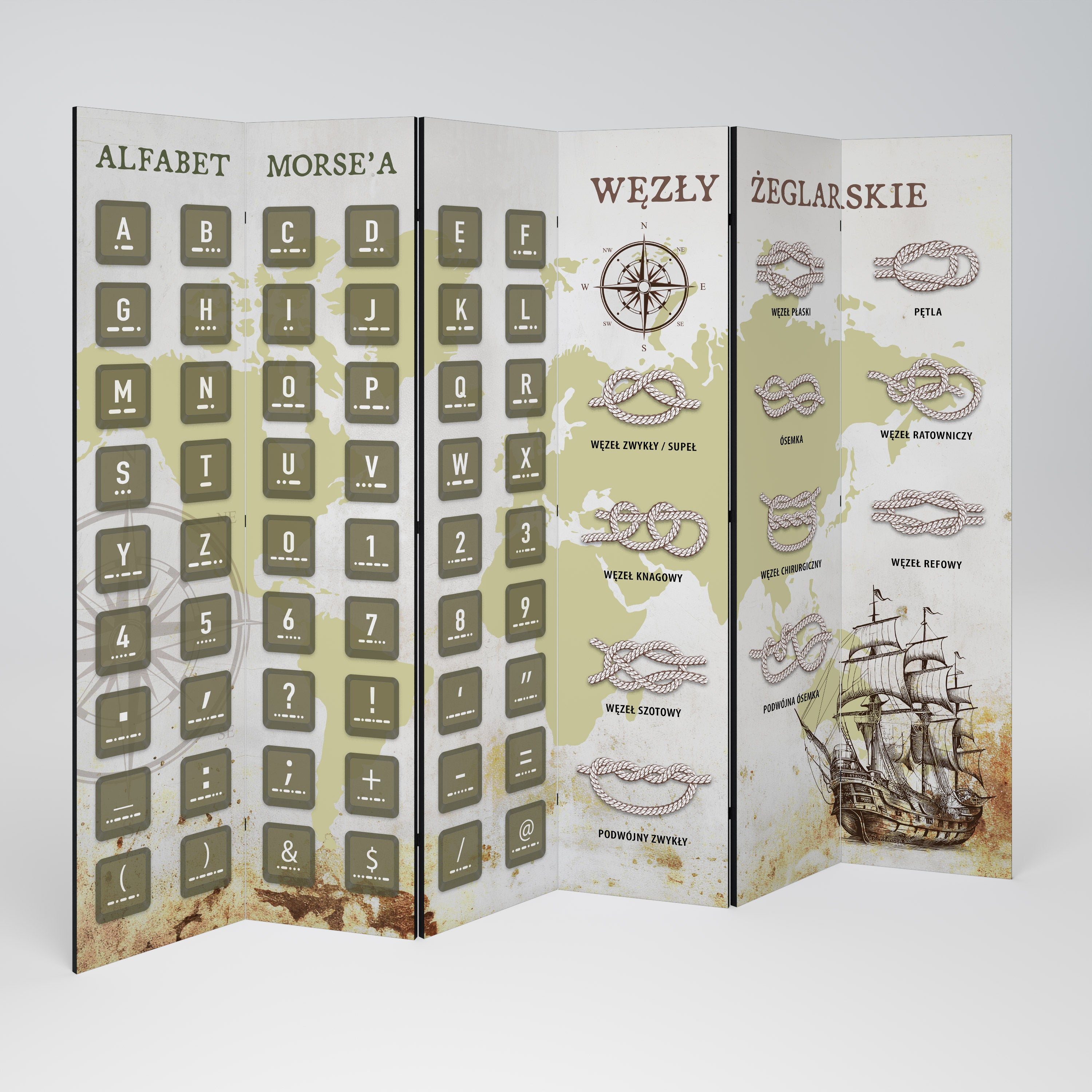 MORSE AND KNOTS Rumsavdelare 6 paneler