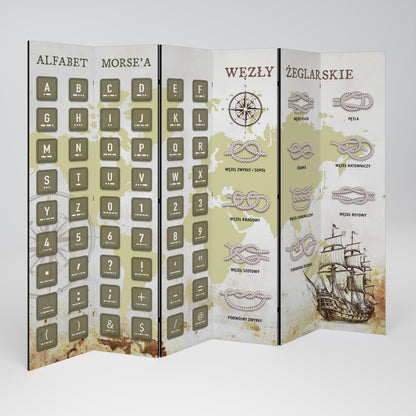 MORSE AND KNOTS 6-Panel Room Divider