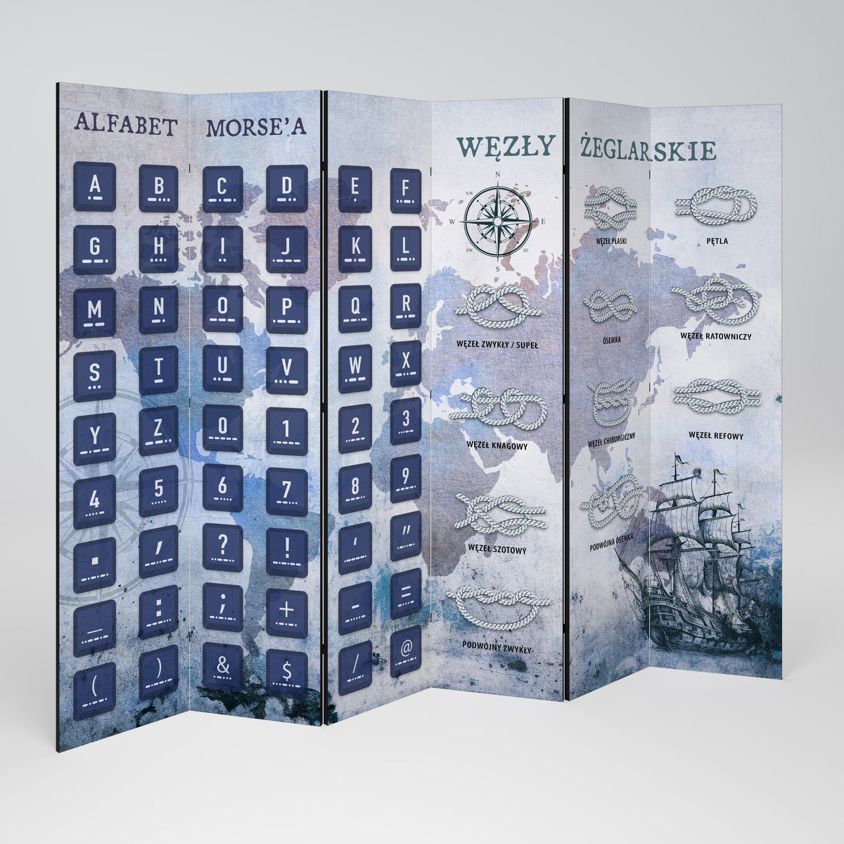 MORSE CODE Rumsavdelare 6 paneler