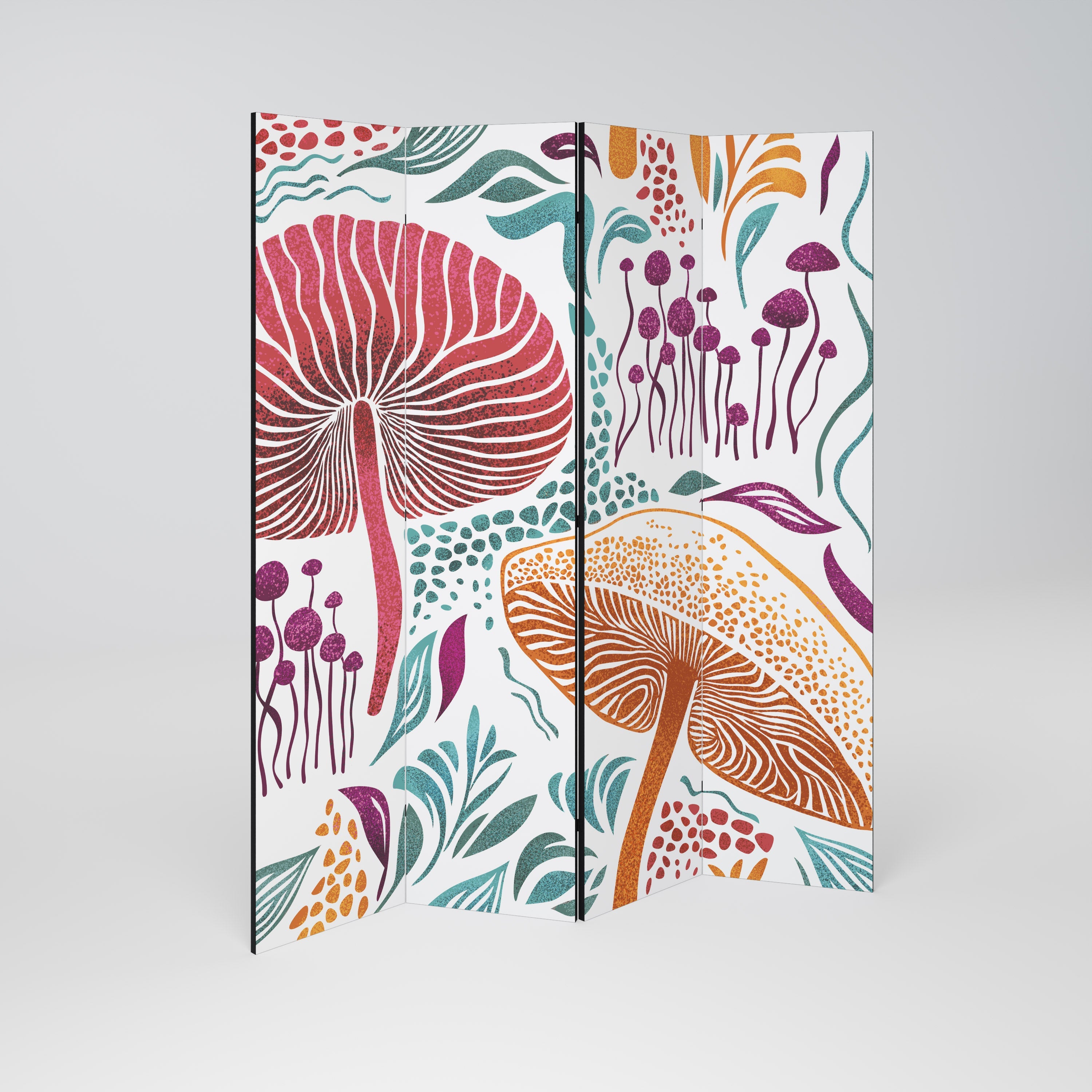 FUNGUS FANTASY Dekorativ rumsavdelare med 4 paneler