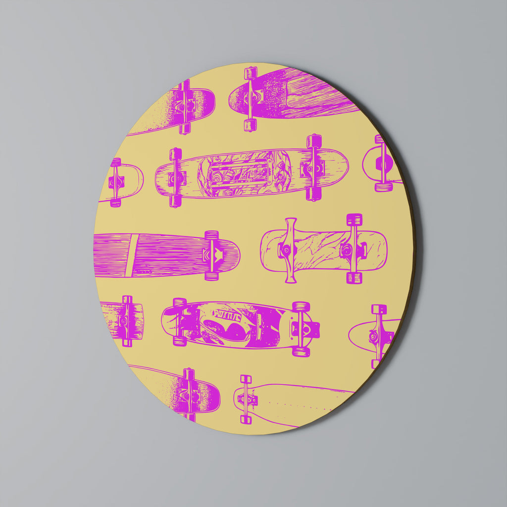 SKATEBOARD ARTISTRY Rund väggkonst