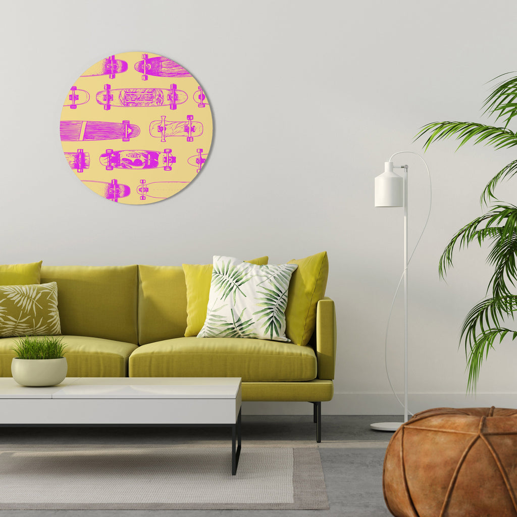 SKATEBOARD ARTISTRY Rund väggkonst