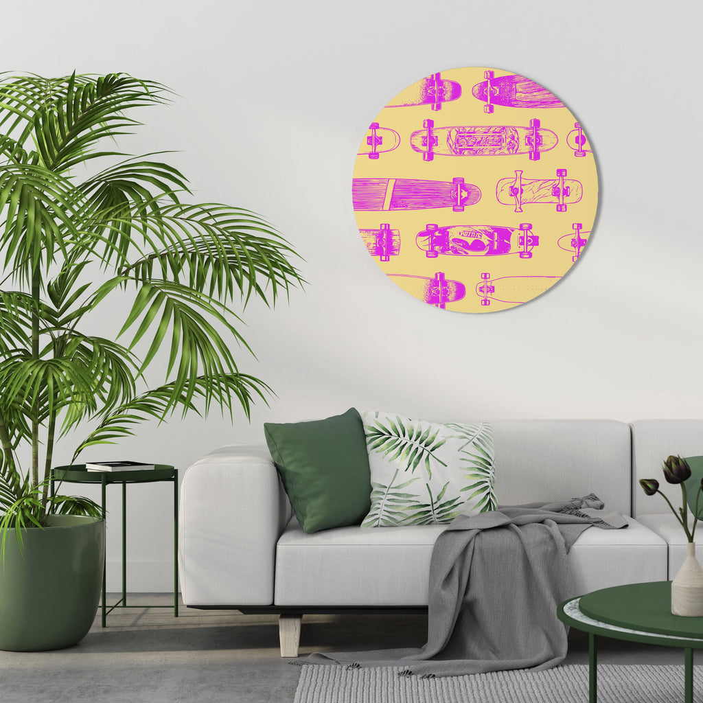 SKATEBOARD ARTISTRY Rund väggkonst