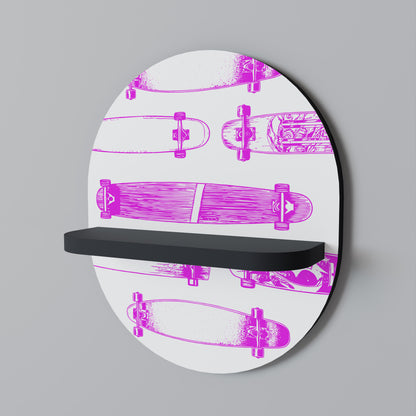 SKATEBOARD SKISS Oval konsthylla i svart finish