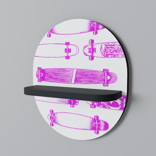 SKATEBOARD SKISS Oval konsthylla i svart finish
