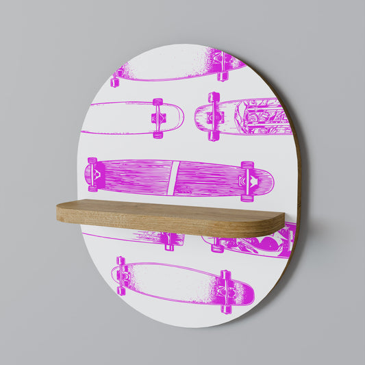 SKATEBOARD SKISS Oval konsthylla i ekeffekt