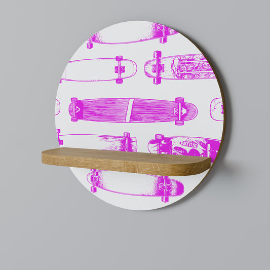 SKATEBOARD SKISS Rund Konsthylla I Ekeffekt