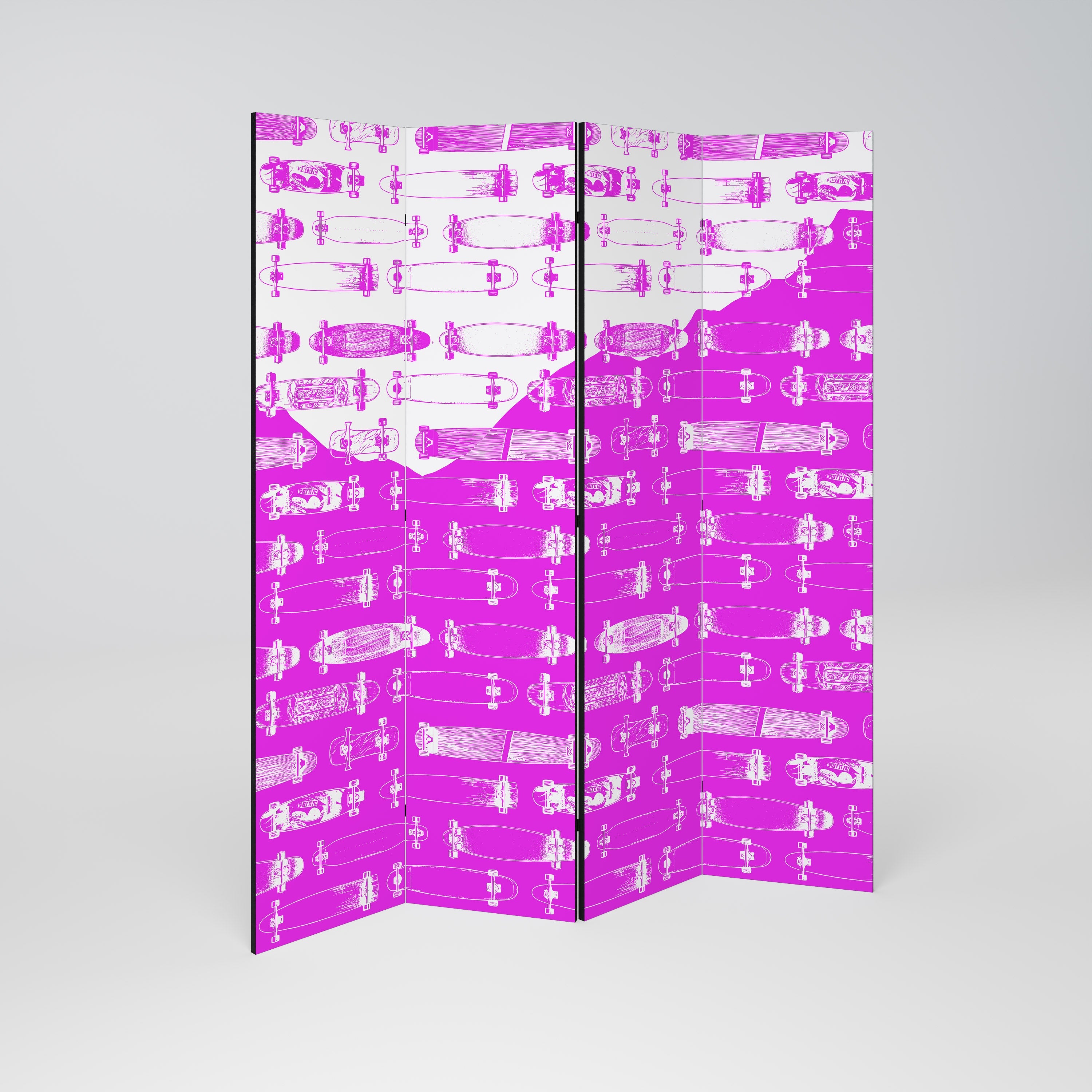SKATEBOARD MAGENTA Dekorativ rumsavdelare med 4 paneler