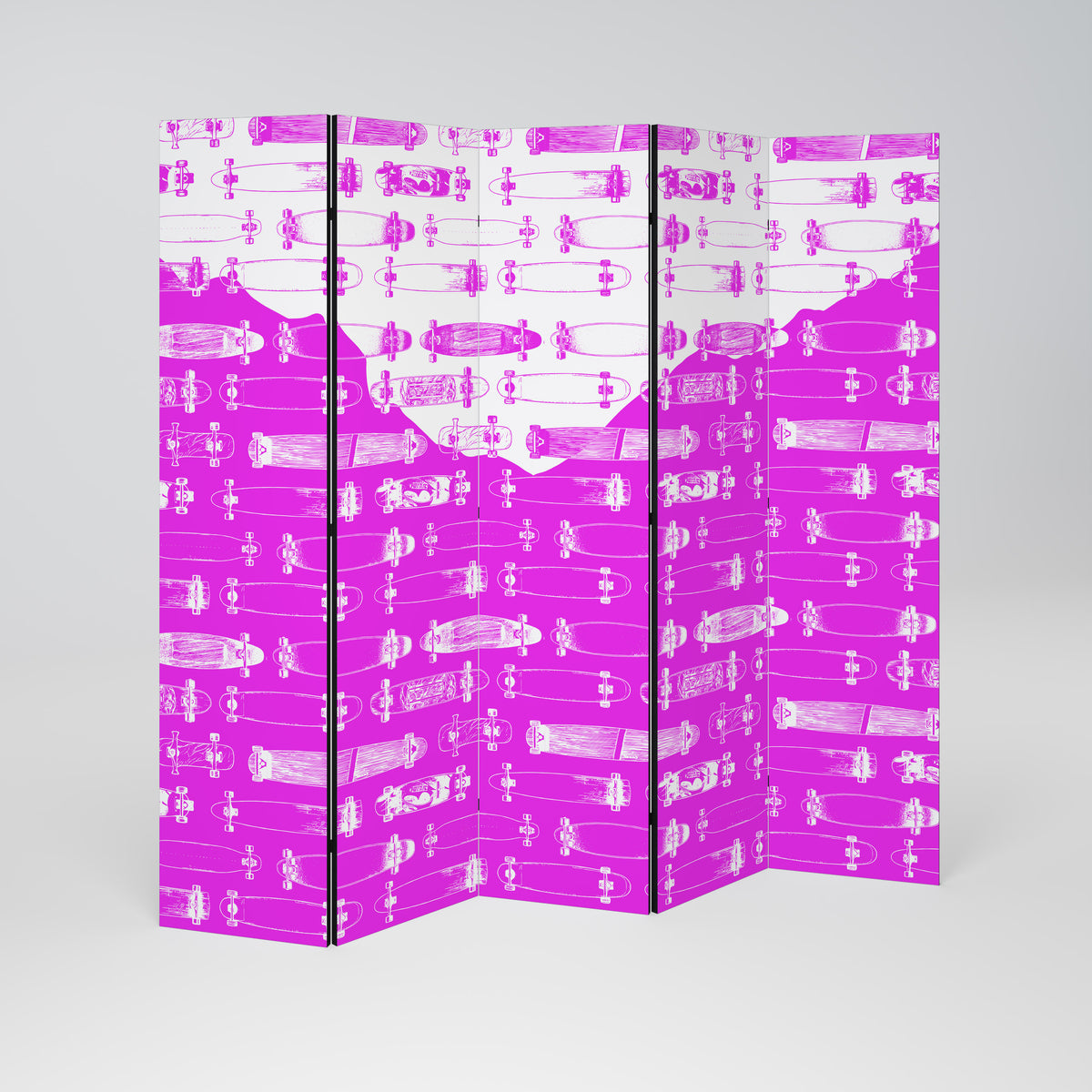 SKATEBOARD MAGENTA Dekorativ rumsavdelare – 5 paneler