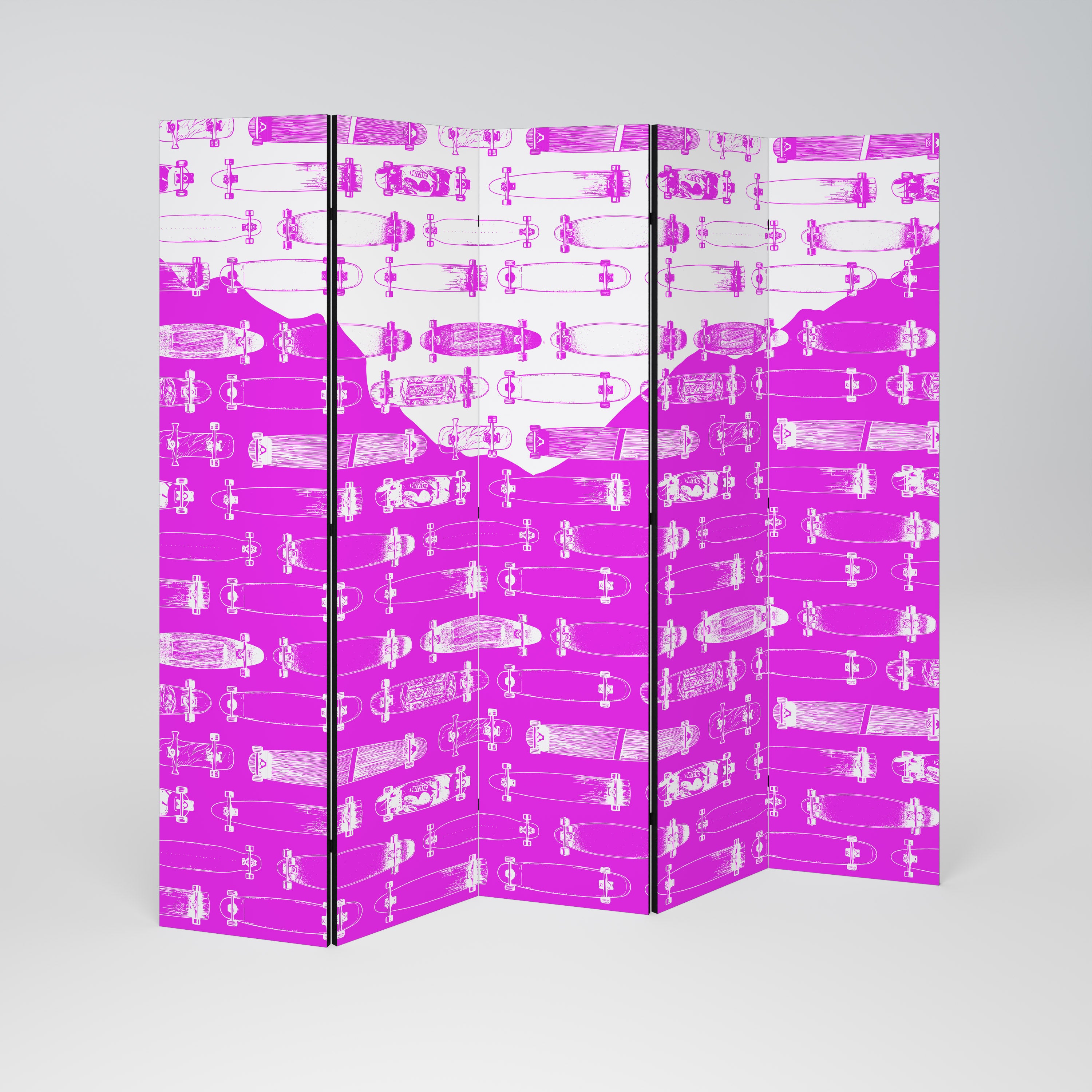 SKATEBOARD MAGENTA Dekorativ rumsavdelare – 5 paneler