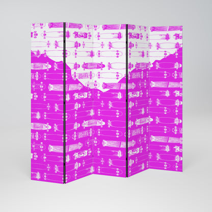 SKATEBOARD MAGENTA Dekorativ rumsavdelare – 5 paneler