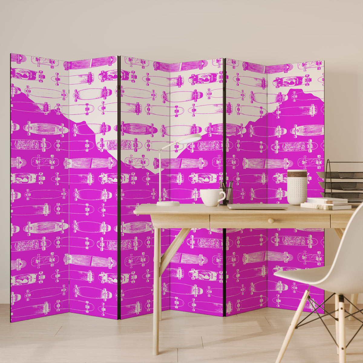 SKATEBOARD MAGENTA Rumsavdelare 6 paneler