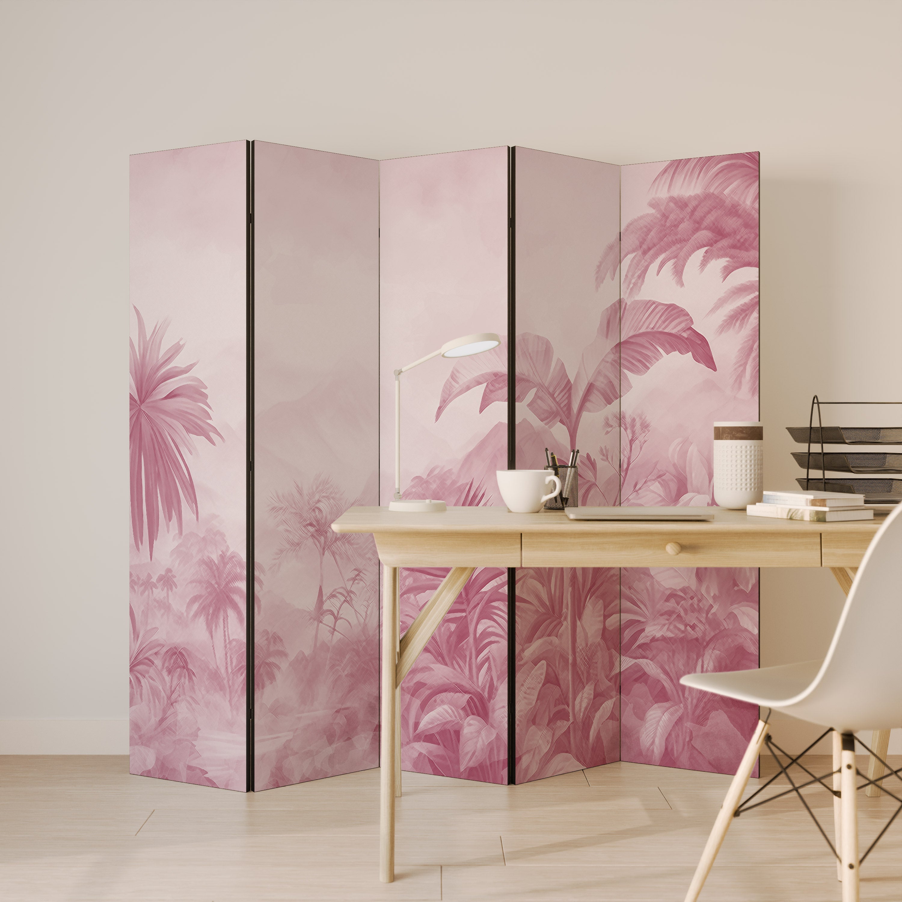 SWEET TROPICS Dekorativ rumsavdelare med 5 paneler