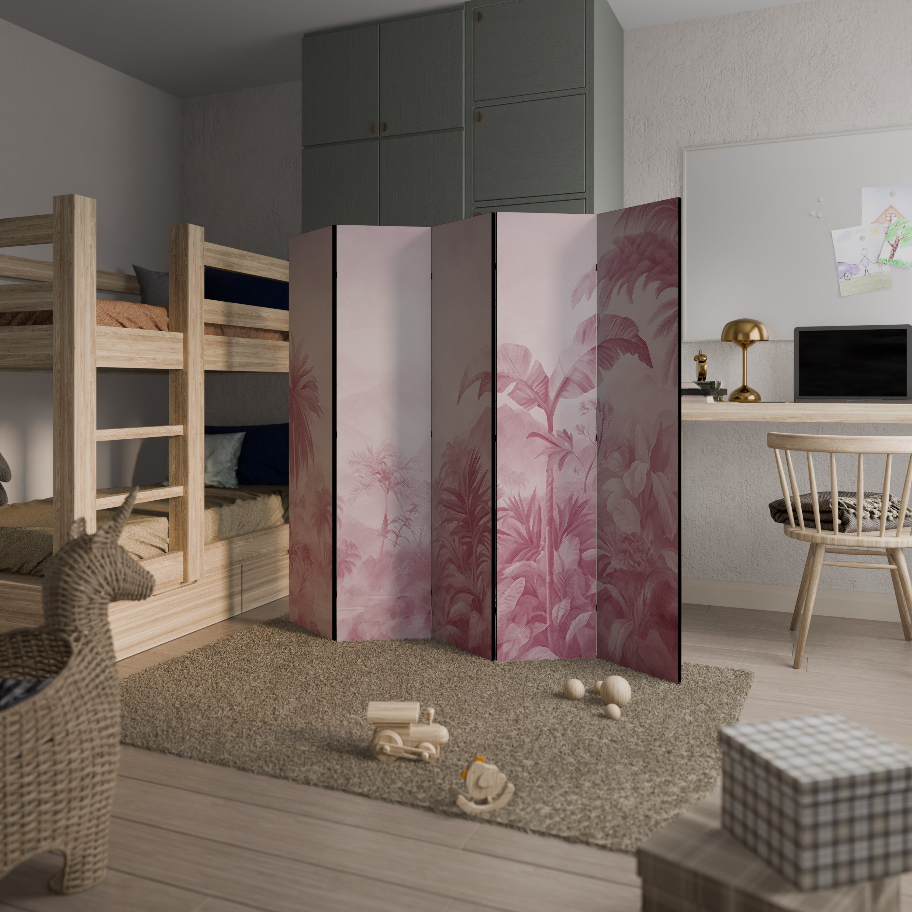 SWEET TROPICS Dekorativ rumsavdelare med 5 paneler