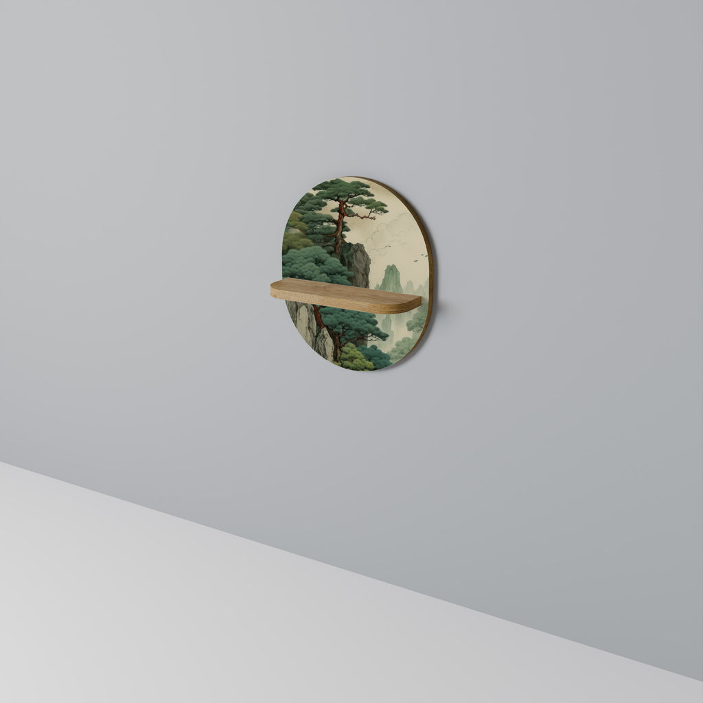 VERDURE ABYSS Oval konsthylla i ekeffekt