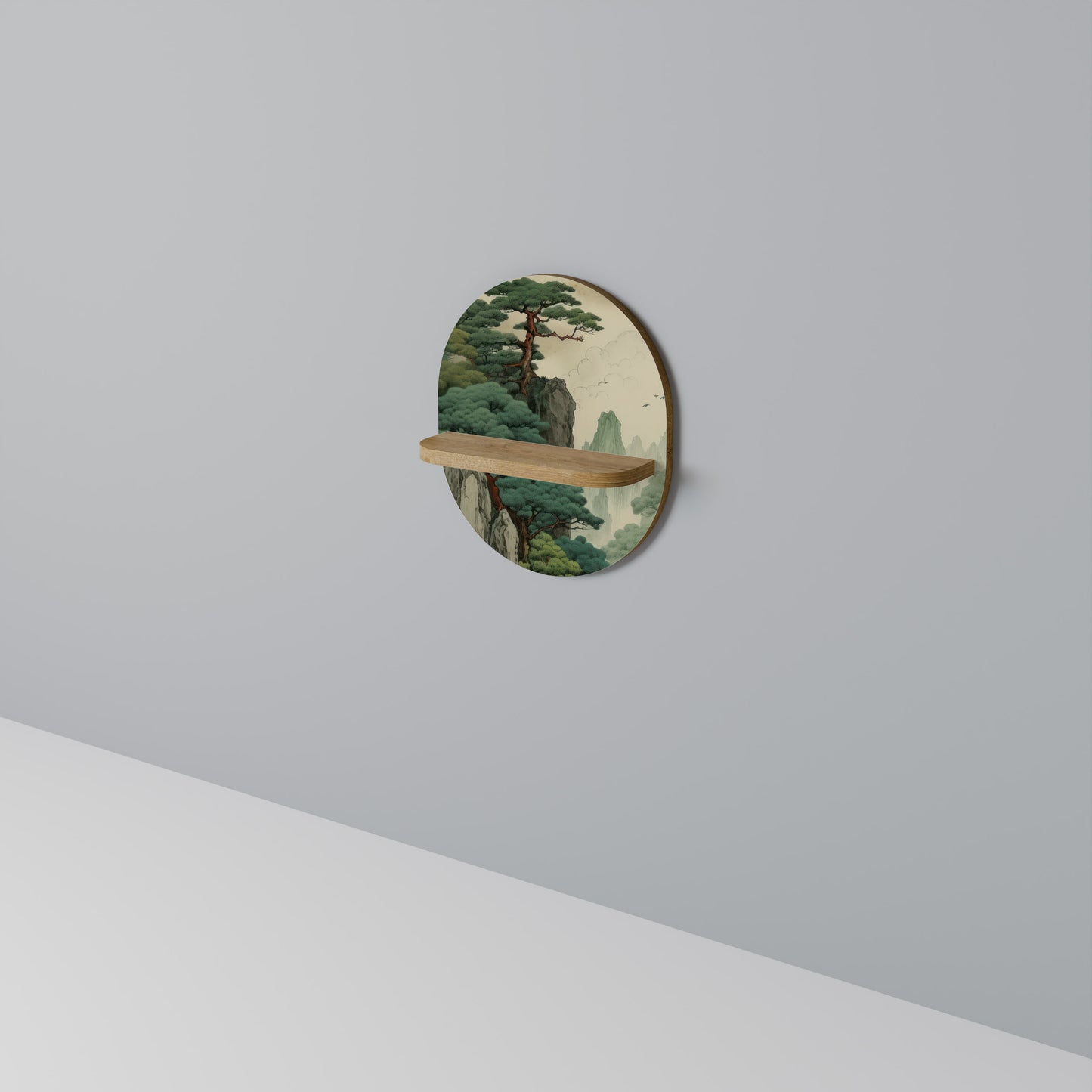 VERDURE ABYSS Oval konsthylla i ekeffekt