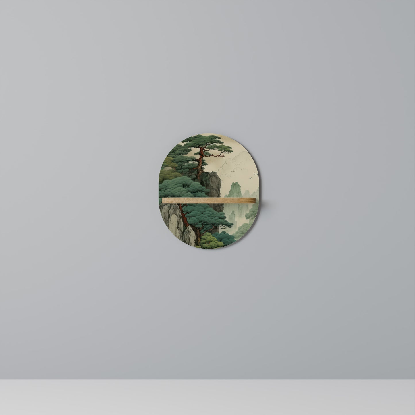 VERDURE ABYSS Oval konsthylla i ekeffekt