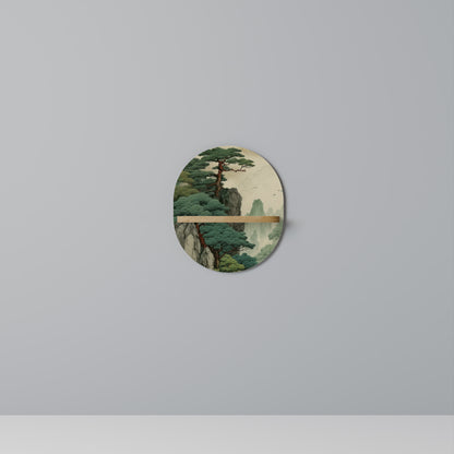 VERDURE ABYSS Oval konsthylla i ekeffekt