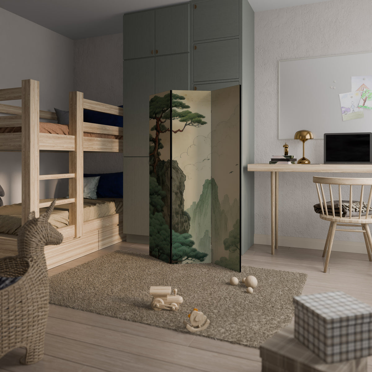 VERDURE ABYSS Dekorativ rumsavdelare – 3 paneler