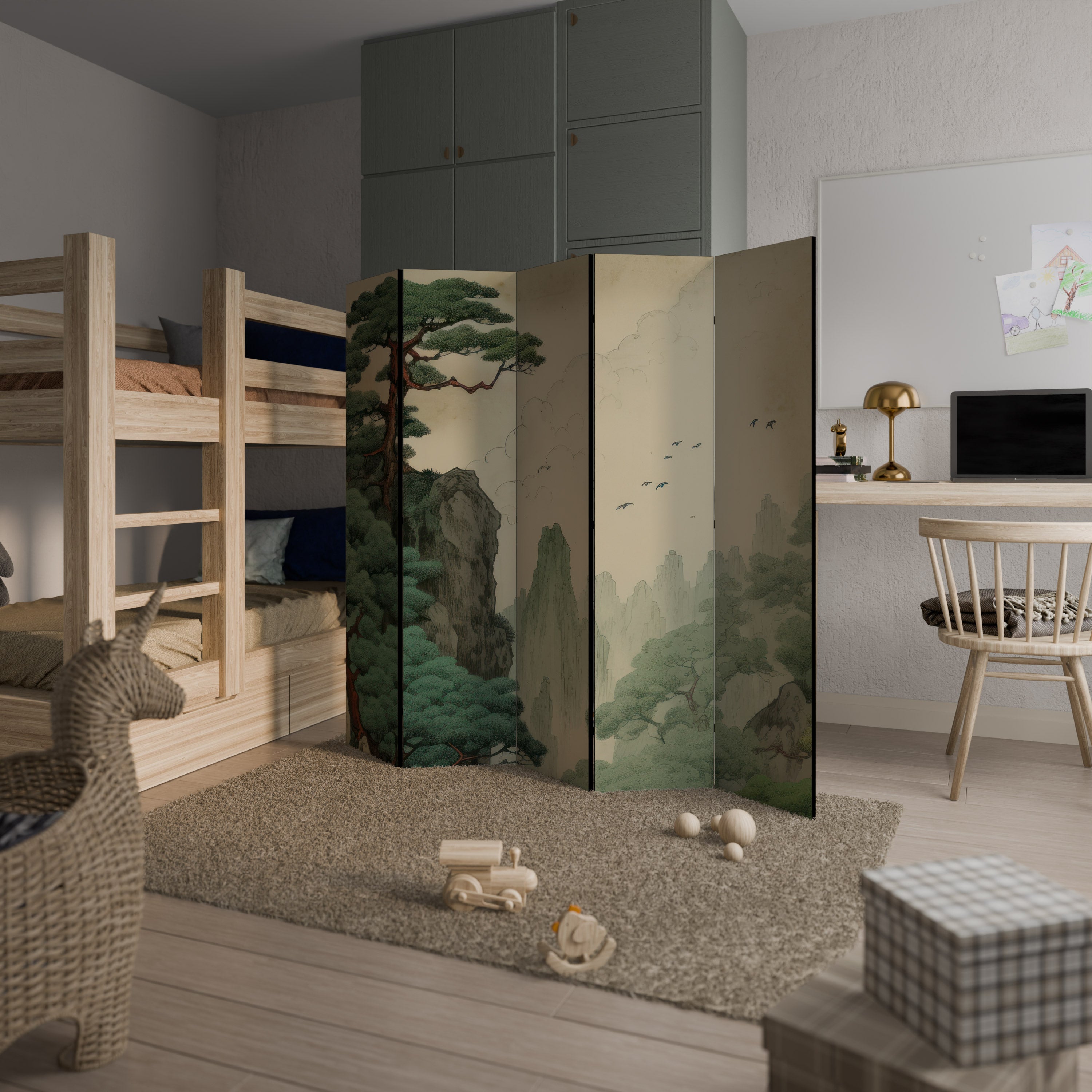 VERDURE ABYSS Dekorativ rumsavdelare – 5 paneler