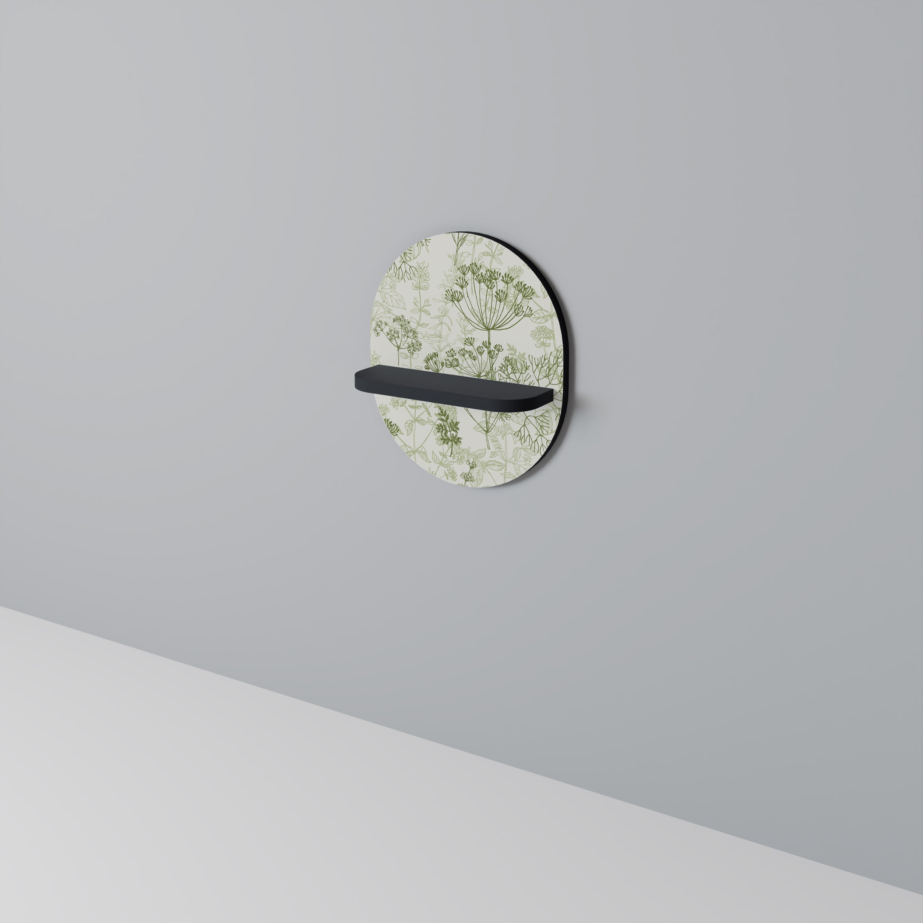 FÄNKEL BALDACHIN Oval konsthylla i svart finish