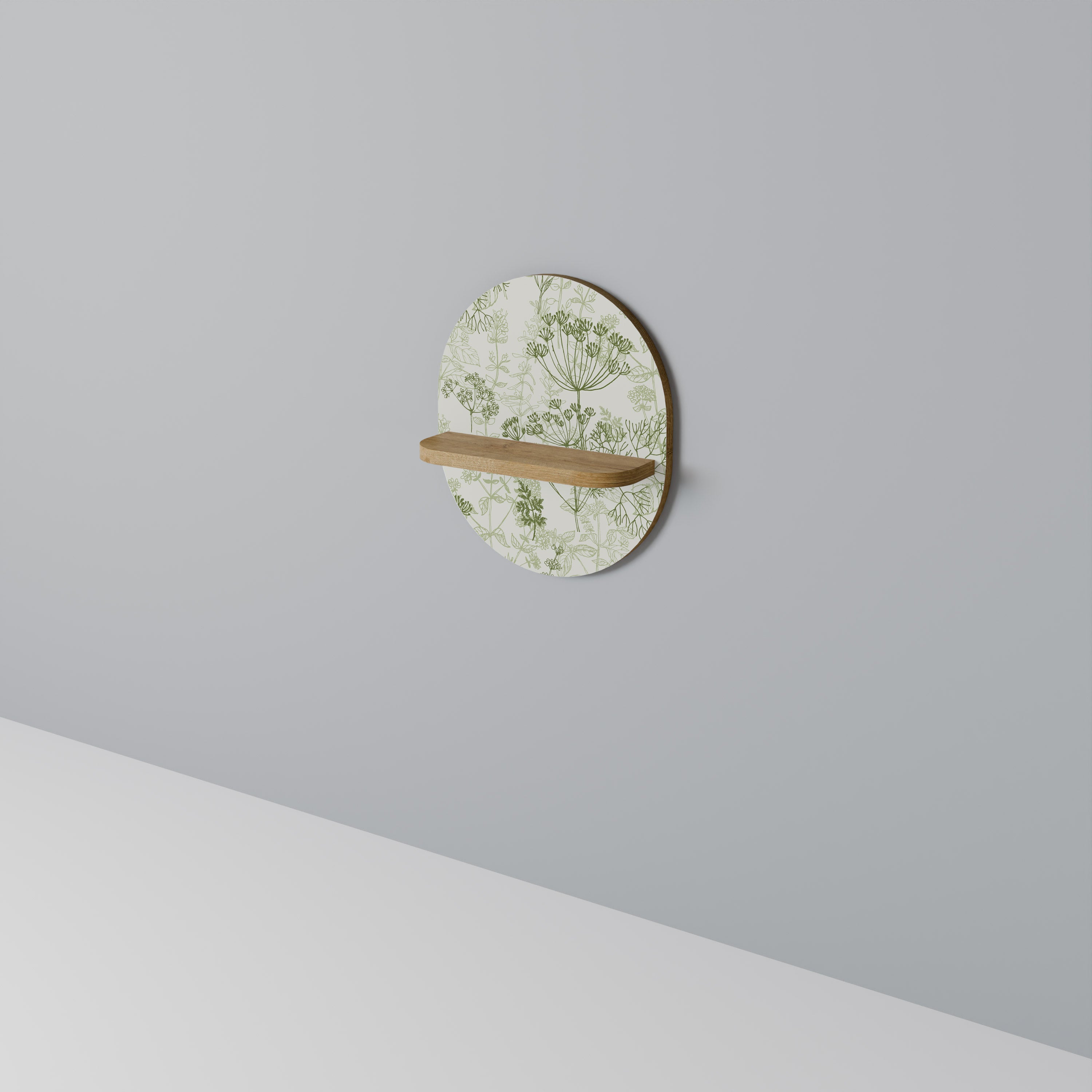 FÄNKEL BALDACHIN Oval konsthylla i ekeffekt
