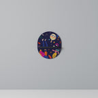 FESTIVE PLEASURES Oval Art Shelf In Black Finish