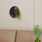 FESTIVE PLEASURES Oval Art Shelf In Black Finish