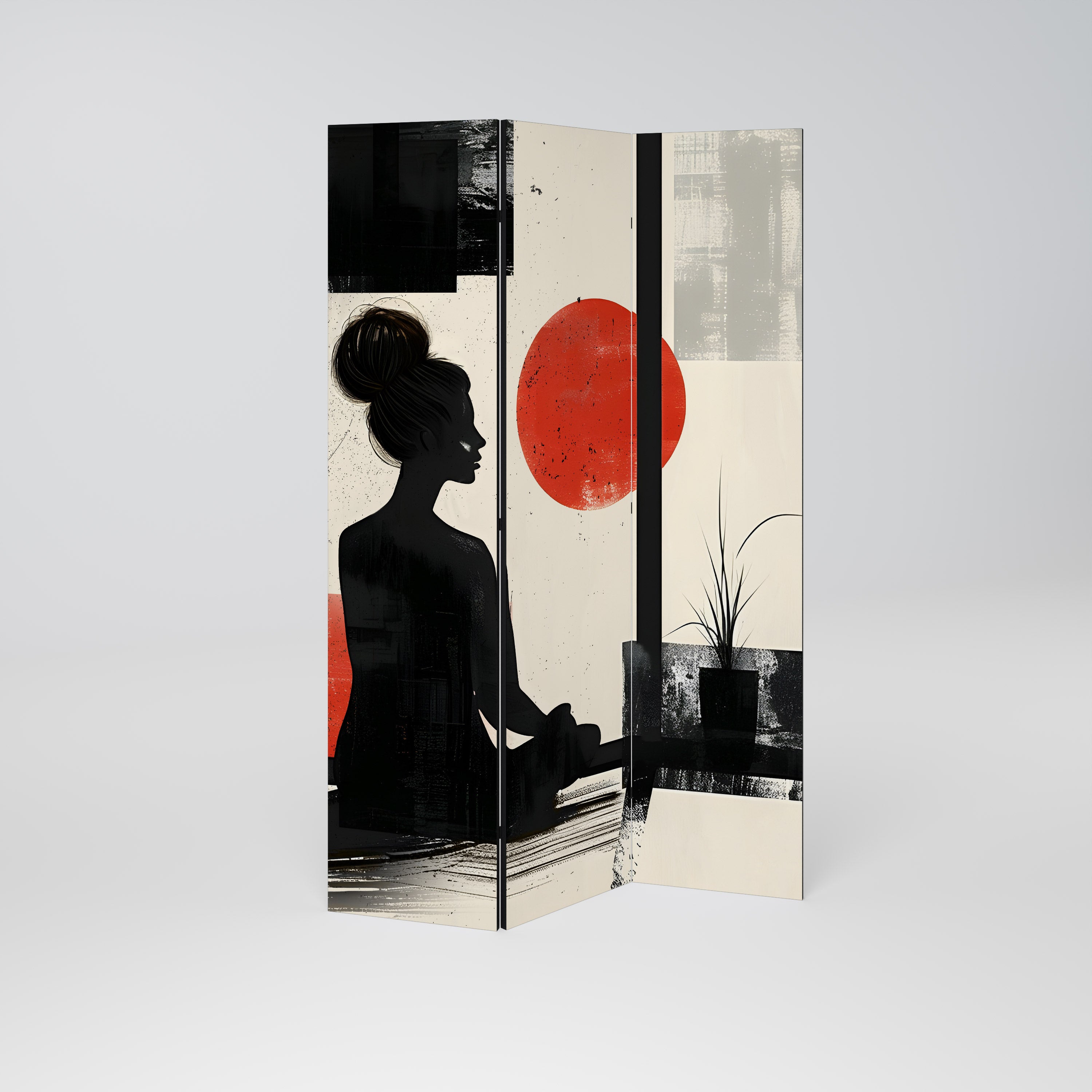 RED SUNSATION 3-Panel Room Divider